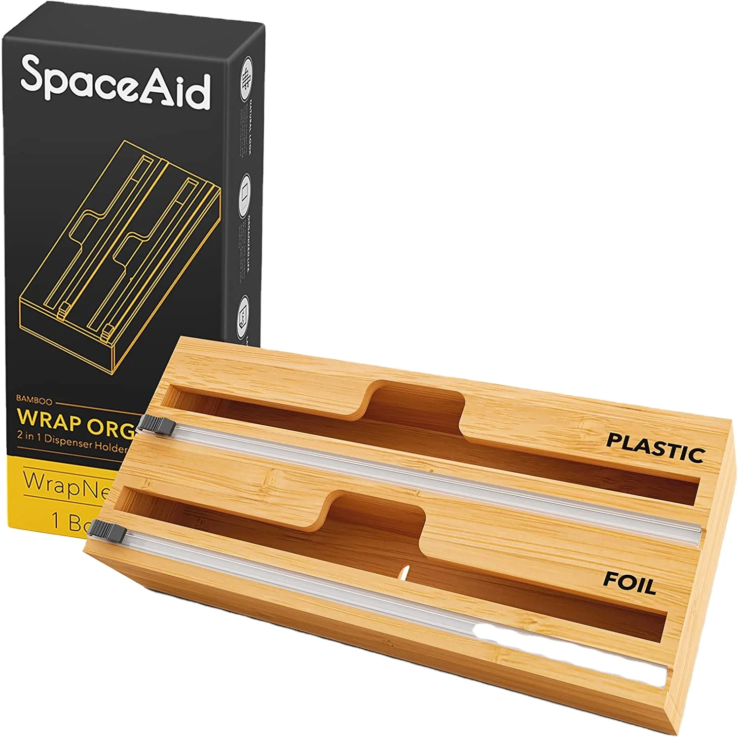 Bamboo Wood Plastic Wrap Dispenser with Slide Cutter bamboo wrap dispenser with cutter wrap dispenser with cutter, Natural color or customized color
Bamboo Wood Plastic Wrap Dispenser with Slide Cutter bamboo wrap dispenser with cutter wrap dispenser with cutter, Natural color or customized color