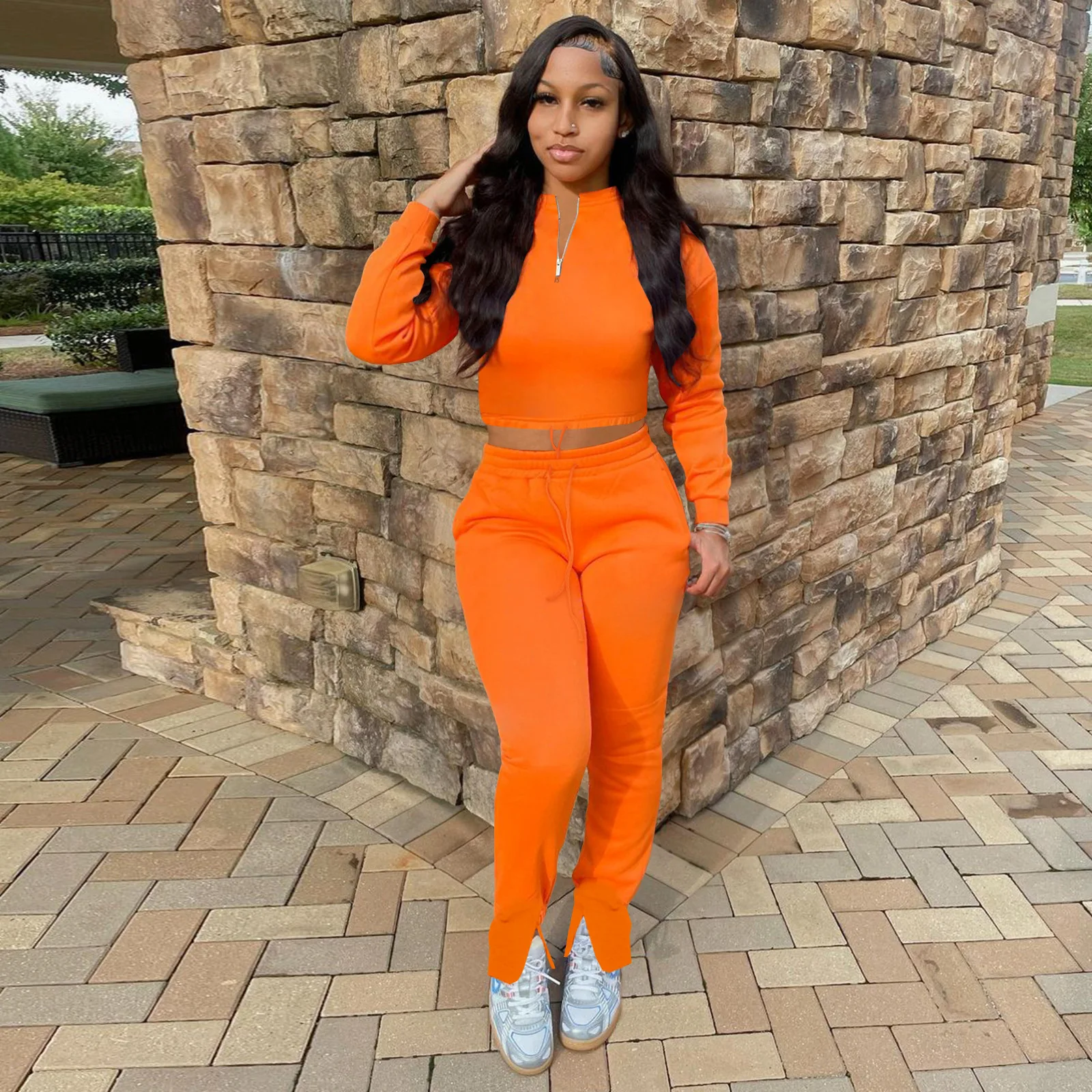 X03859C Autumn Winter Sport Active Women's Set Long Sleeve Sweatshirt and Flare Pants Tracksuit Two Piece Set Fitness Outfit, Black
X03859C Autumn Winter Sport Active Women's Set Long Sleeve Sweatshirt and Flare Pants Tracksuit Two Piece Set Fitness Outfit, Black