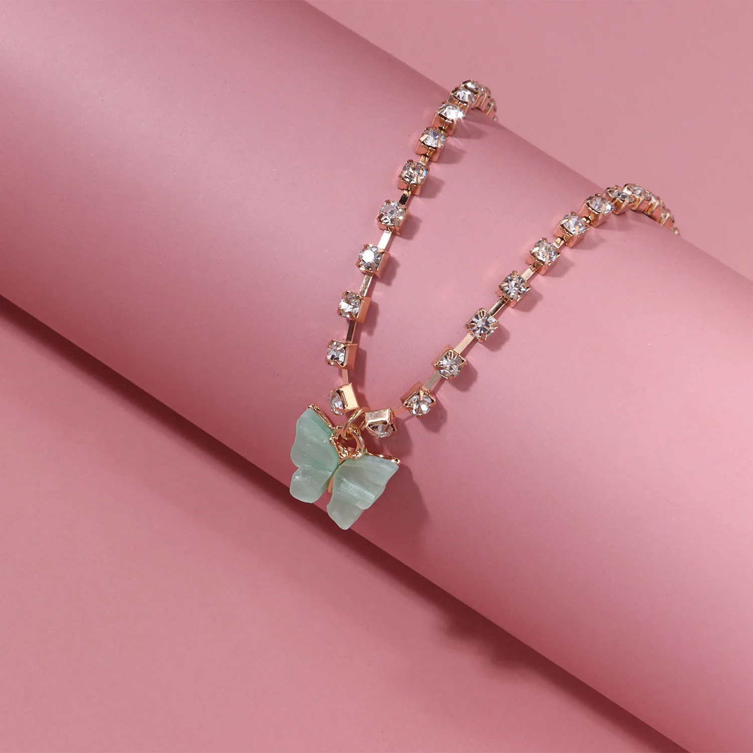 KITI Trendy Jade Color Green Butterfly Single Chain Design Lady Gold Plated Girls Anklet
KITI Trendy Jade Color Green Butterfly Single Chain Design Lady Gold Plated Girls Anklet
