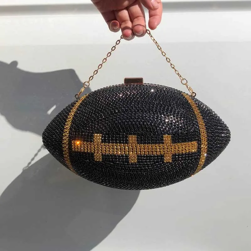 2021 Xianjian Shiny Rhinestone Football Shaped Handbag Purses for Womens Shoulder Evening Bag Factory
2021 Xianjian Shiny Rhinestone Football Shaped Handbag Purses for Womens Shoulder Evening Bag Factory