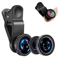 

3-in-1 Wide Angle Macro Fisheye Lens Camera Kits Mobile Phone Fish Eye Lenses with Clip 0.67x for iPhone for Samsung Cell Phones