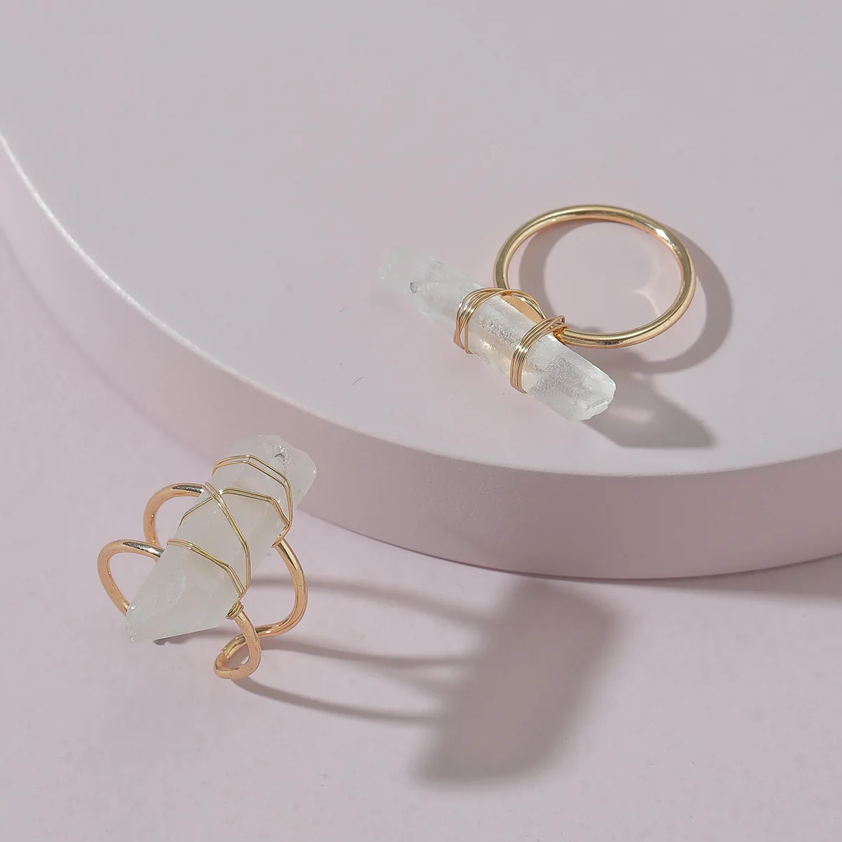 A2095 Natural Fine White Stone Rings Sets 2pcs/set Solid Color Stone Gold Rings Jewelry Women
A2095 Natural Fine White Stone Rings Sets 2pcs/set Solid Color Stone Gold Rings Jewelry Women