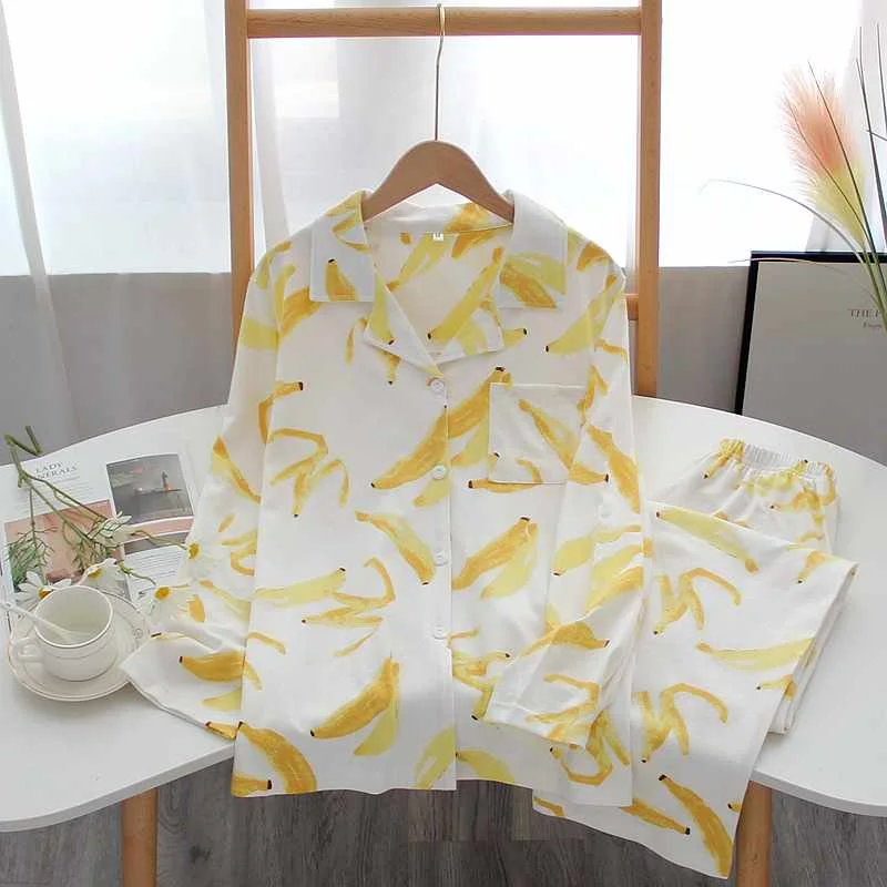 2021 new ladies spring and autumn pure cotton sleepwear set cute peach banana cardigan knitted casual home wear sleepwear kawaii, Required
2021 new ladies spring and autumn pure cotton sleepwear set cute peach banana cardigan knitted casual home wear sleepwear kawaii, Required