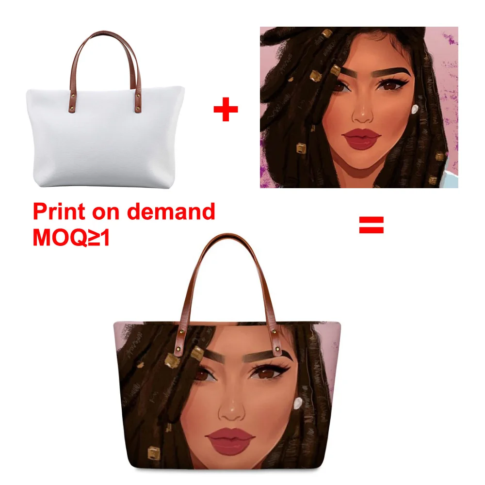 ladies fashion handbag African Girl Print Ladies Fashion Handbags Customized Trendy handbags Handbags Tote Women Bags Handbag