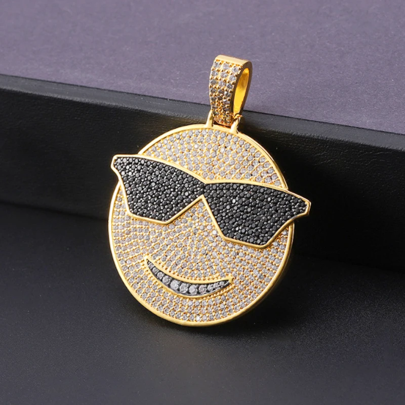 New 18K Gold Plated Cartoon Emojis Funny Pendant Cuban Chain Pendant Necklace Trendy Hip Hop Jewelry, White/yellow/rose
New 18K Gold Plated Cartoon Emojis Funny Pendant Cuban Chain Pendant Necklace Trendy Hip Hop Jewelry, White/yellow/rose
