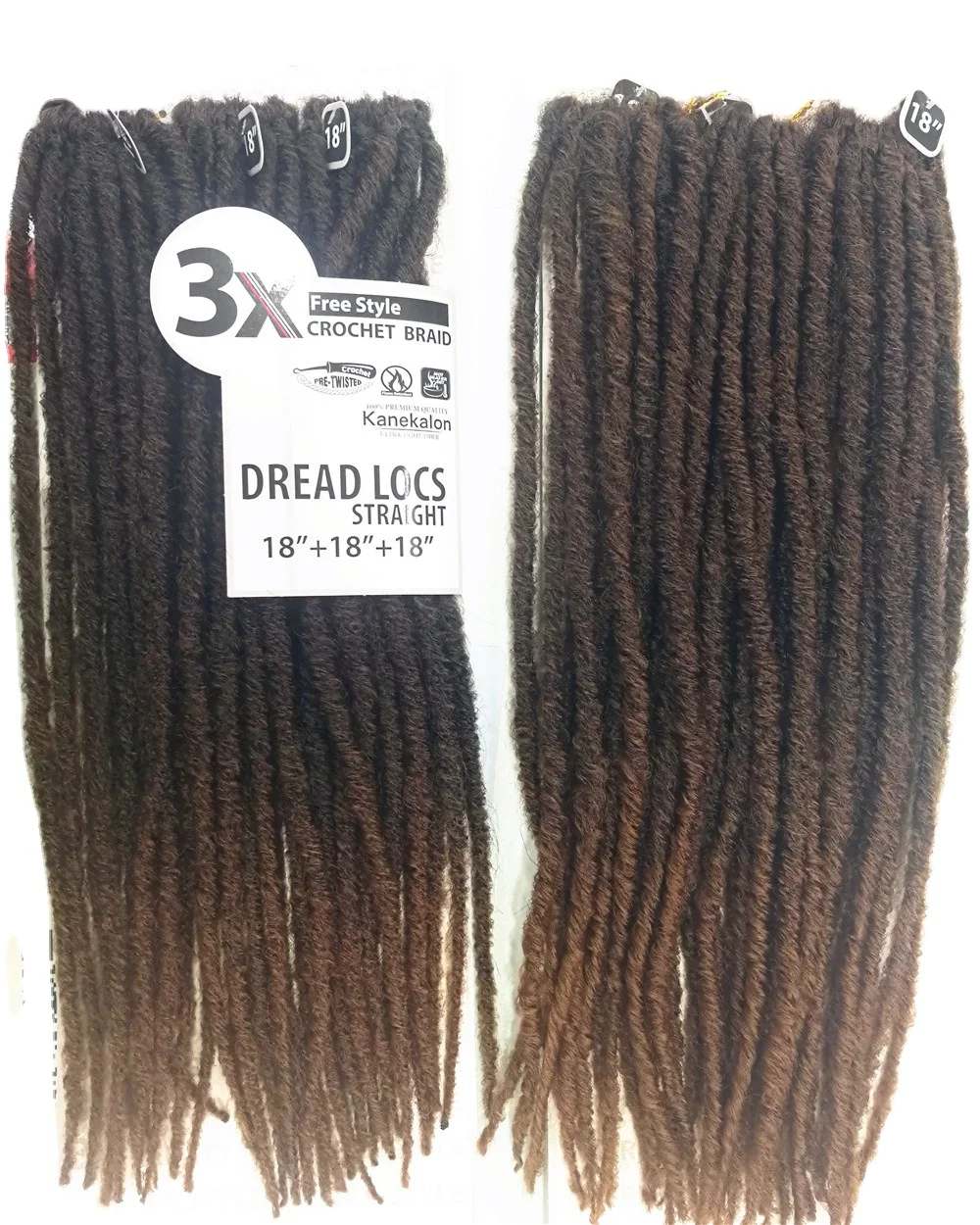 3X FREE STYLE DREAD LOCS STRAIGHT 18"18"18" 130gr Premium quality crochet braid
3X FREE STYLE DREAD LOCS STRAIGHT 18"18"18" 130gr Premium quality crochet braid