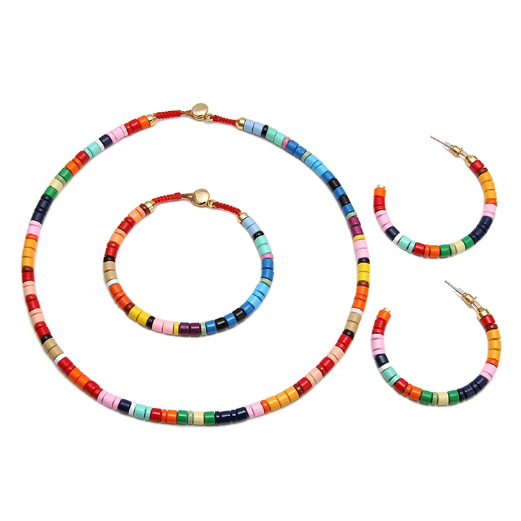 Personalized Nylon Rope Rainbow Enamel Bracelet Earrings Necklace Set for Women Jewelry, Rainbow color
Personalized Nylon Rope Rainbow Enamel Bracelet Earrings Necklace Set for Women Jewelry, Rainbow color