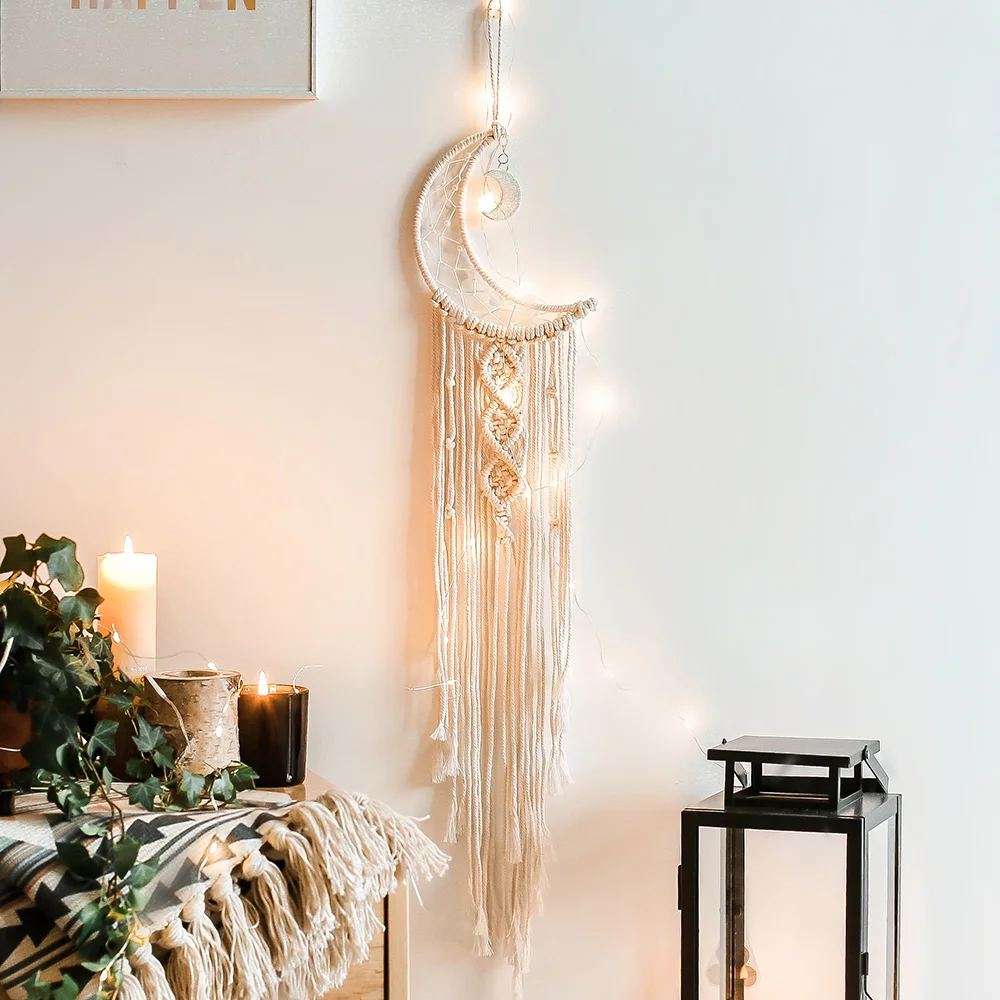 Handmade Moon Wall hanging Tapestry Boho Home Decor Art macrame Dream Catcher, Customized color
Handmade Moon Wall hanging Tapestry Boho Home Decor Art macrame Dream Catcher, Customized color