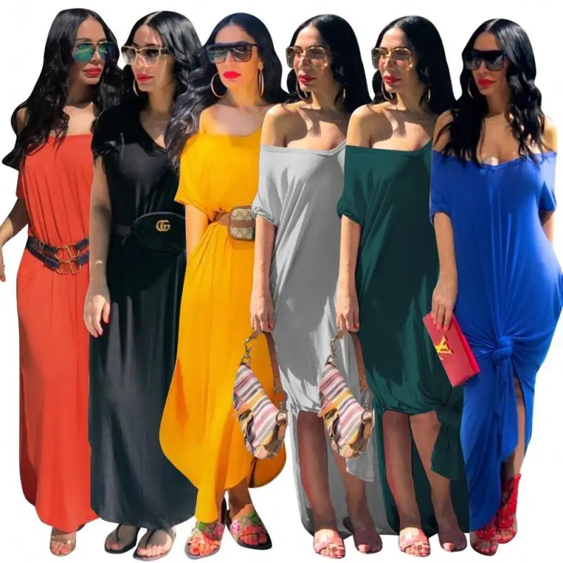 New fashion hot night dress 6 colors casual off-the-shoulder sexy shirt dress lady dress women, As pic
New fashion hot night dress 6 colors casual off-the-shoulder sexy shirt dress lady dress women, As pic