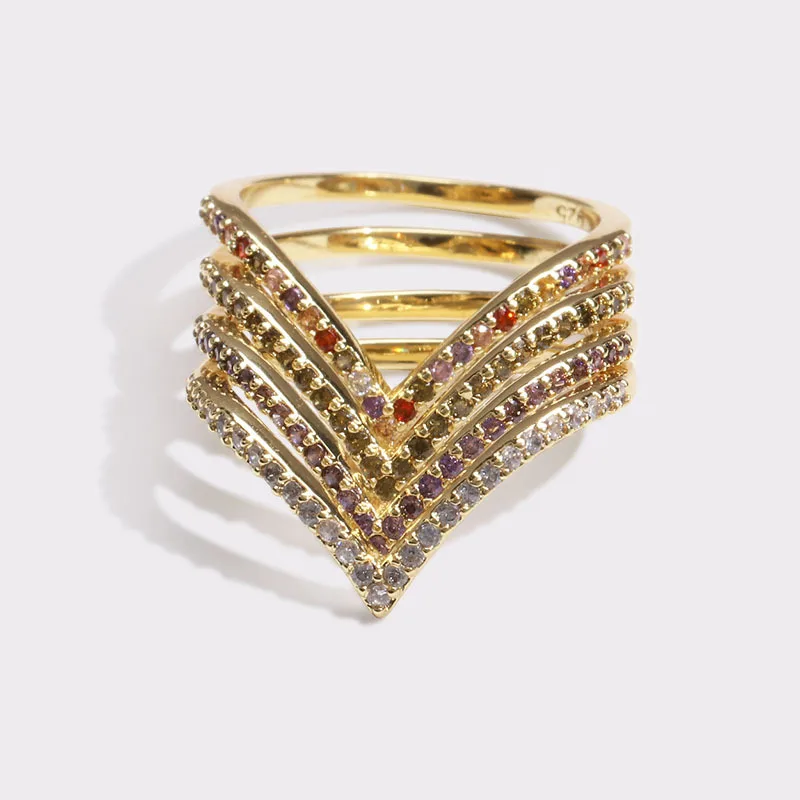 Wholesale Gold-plated Colored Zircon Ring V Shaped Rings Mixed Match Micro Paved Rings For Woman, As picture
Wholesale Gold-plated Colored Zircon Ring V Shaped Rings Mixed Match Micro Paved Rings For Woman, As picture