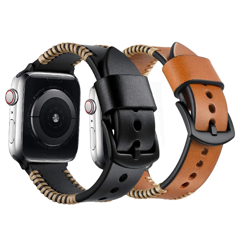 40mm 42mm 44mm Hand Stitch Men Genuine Leather Replacement Strap for Apple Watch Band
40mm 42mm 44mm Hand Stitch Men Genuine Leather Replacement Strap for Apple Watch Band