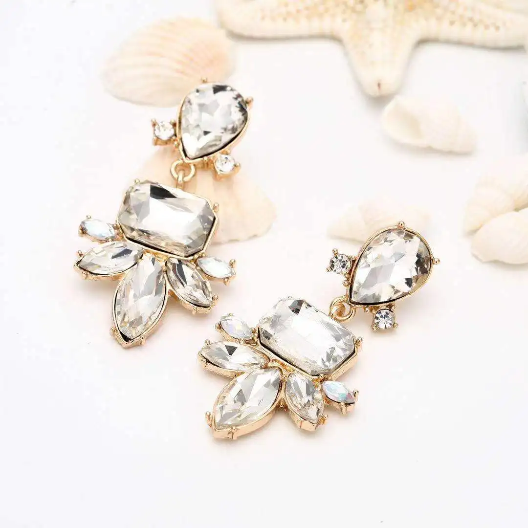 Fashion Jewelry Custom Crystal Irregular Fashion Earrings High Quality Crystal Glass Flowers Earrings Dangle Drop Pendientes
Fashion Jewelry Custom Crystal Irregular Fashion Earrings High Quality Crystal Glass Flowers Earrings Dangle Drop Pendientes