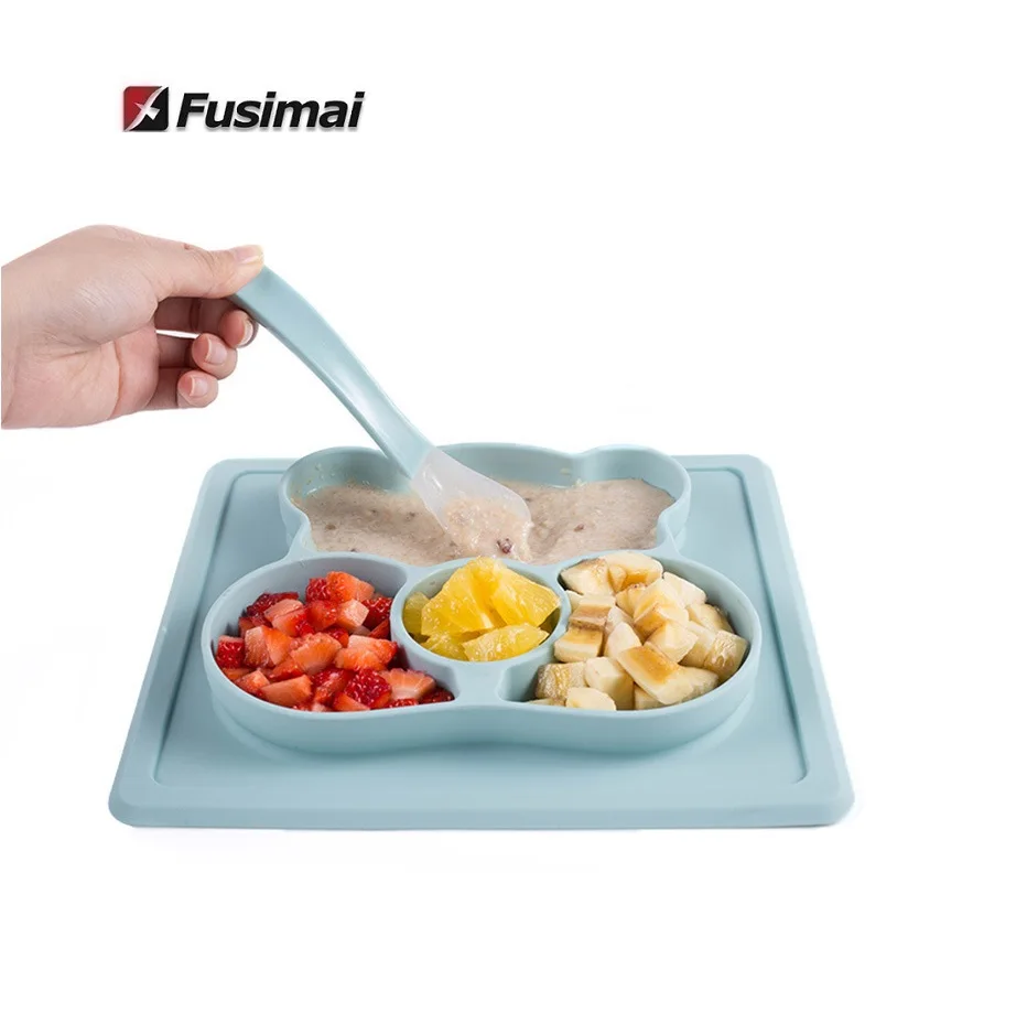 Fusimai Square Silicone Divided Plate Cartoon Animal Bear Kids Suction Silicon Plate Spoon Set Baby
Fusimai Square Silicone Divided Plate Cartoon Animal Bear Kids Suction Silicon Plate Spoon Set Baby