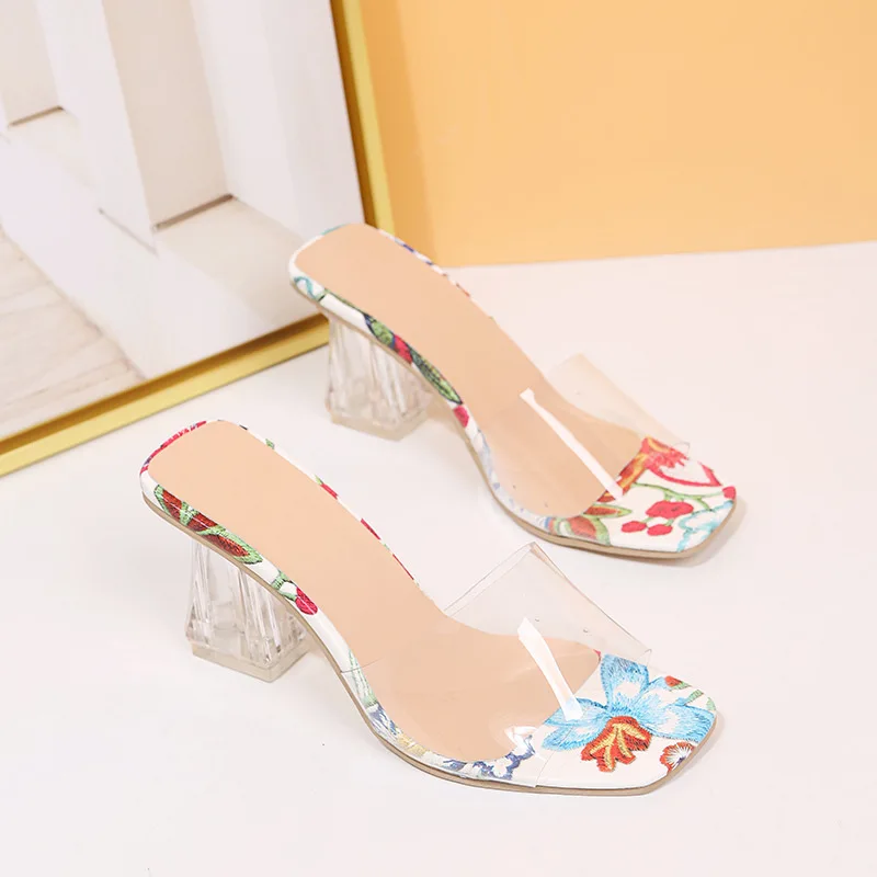 Wholesale latest summer transparent floral high heel sandals sexy plastic shoes open toe slippers for women
Wholesale latest summer transparent floral high heel sandals sexy plastic shoes open toe slippers for women