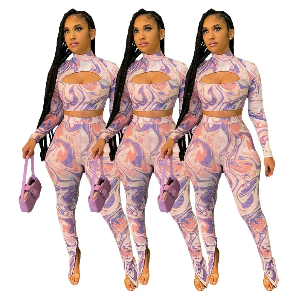 New 2021 Fall Hollow Out Ribbed Two Piece Set Long Sleeve Crop Top Tie Dye Two Piece Set Sexy Ankle Zipper Two Piece Gym Set
New 2021 Fall Hollow Out Ribbed Two Piece Set Long Sleeve Crop Top Tie Dye Two Piece Set Sexy Ankle Zipper Two Piece Gym Set