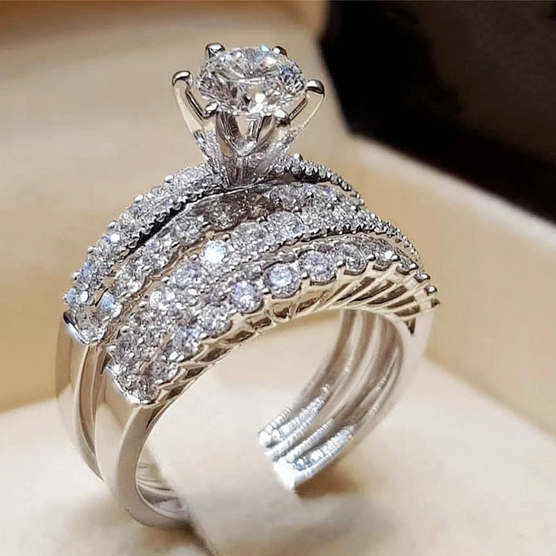 2Pcs/Set Trendy Zircon Couple Rings Silver Plated Crystal Wedding Ring Set Engagement Rings for Women Luxury Jewelry Accessories
2Pcs/Set Trendy Zircon Couple Rings Silver Plated Crystal Wedding Ring Set Engagement Rings for Women Luxury Jewelry Accessories
