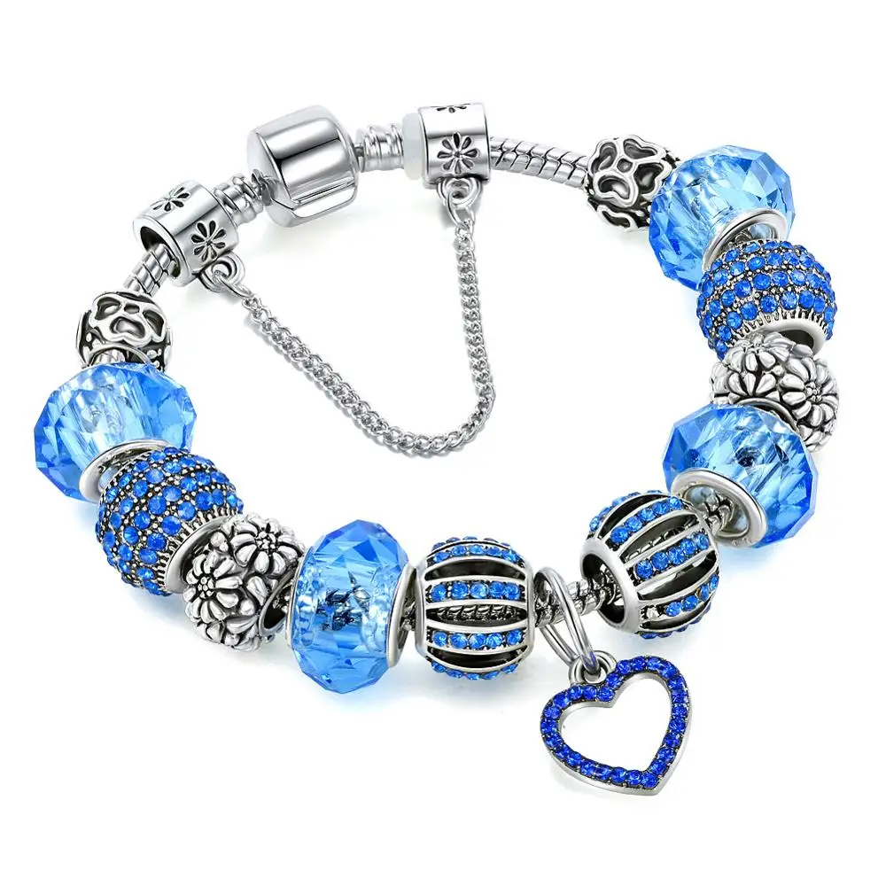 Best Gifts For Girls Blue Crystal Bling Charm Bracelet Hollow Diamond Heart Charm Bracelet, As picture
Best Gifts For Girls Blue Crystal Bling Charm Bracelet Hollow Diamond Heart Charm Bracelet, As picture