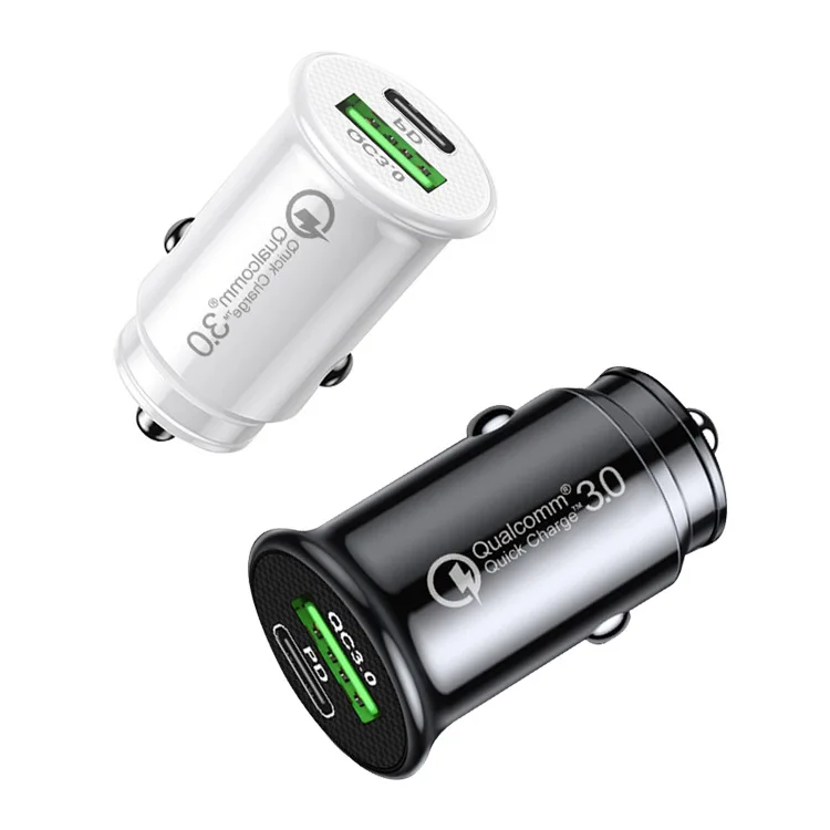 Portable New Design QC3.0 Pd 18w Fast Charging Mini Adapter Type C Dual USB Car Charger, Black / white
Portable New Design QC3.0 Pd 18w Fast Charging Mini Adapter Type C Dual USB Car Charger, Black / white