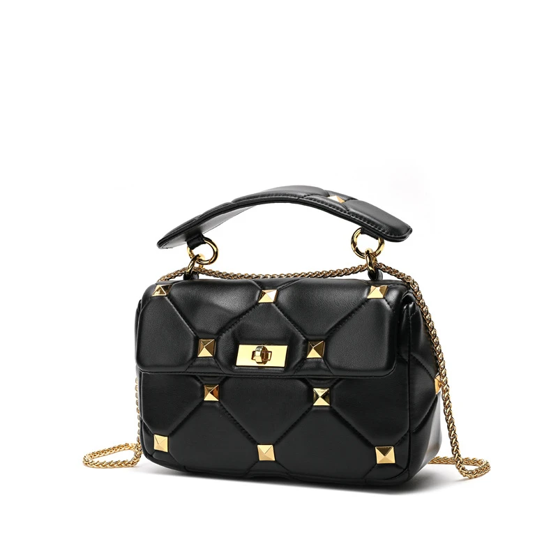 Luxury Metal Rivet Studded quilted leather Fashion Trends Genuine leather bags Purse handbags, Pink
Luxury Metal Rivet Studded quilted leather Fashion Trends Genuine leather bags Purse handbags, Pink