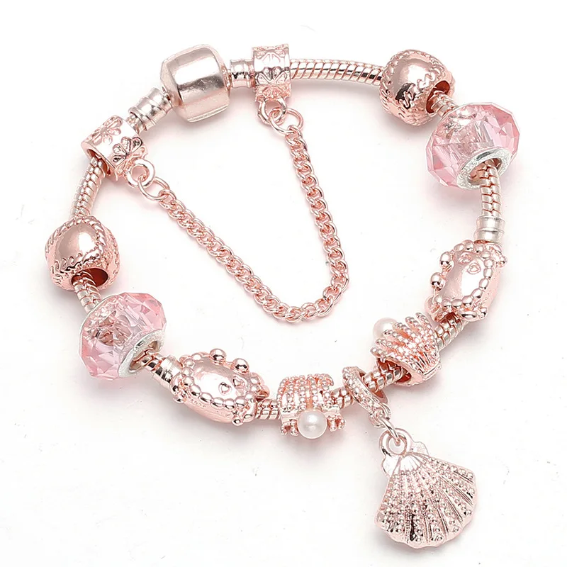 Hot sale Shell charm bracelet Rose gold plated Beach DIY Handmade Pearl Shell Pink Bracelets For Women
Hot sale Shell charm bracelet Rose gold plated Beach DIY Handmade Pearl Shell Pink Bracelets For Women