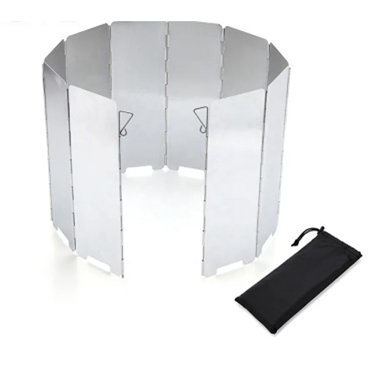 Outdoor camping picnic folding aluminumhead fittings windshield gas stove wind screen, Silver
Outdoor camping picnic folding aluminumhead fittings windshield gas stove wind screen, Silver