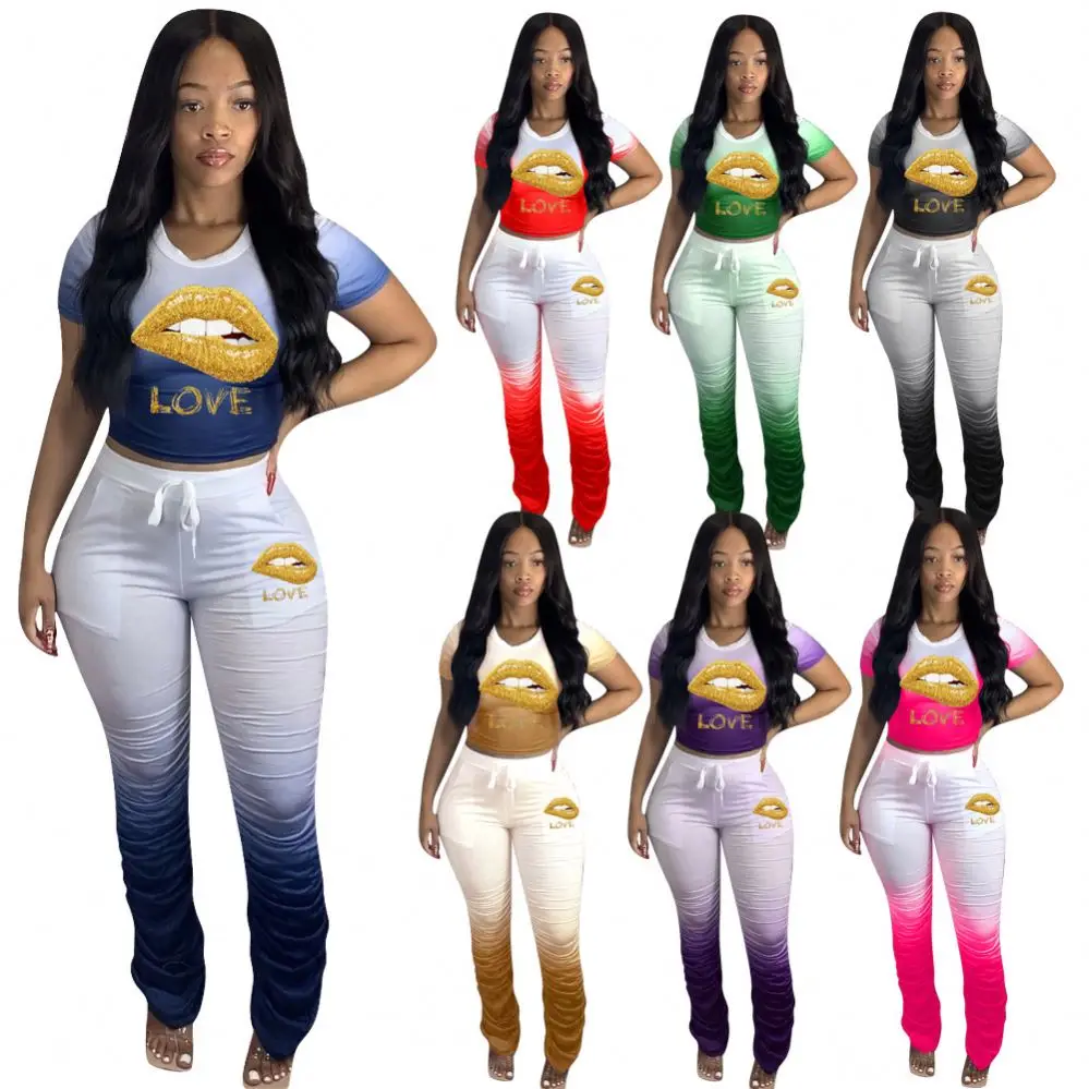 2021 new arrivals Lips print stacked Long sleeve 2pcs set Women plus size sweatsuit crop top women wear
2021 new arrivals Lips print stacked Long sleeve 2pcs set Women plus size sweatsuit crop top women wear