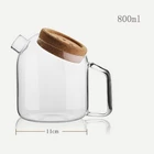 800ML Good Price Simple Design Cold Water Tea Glass Pitcher Carafe With Cork Lid