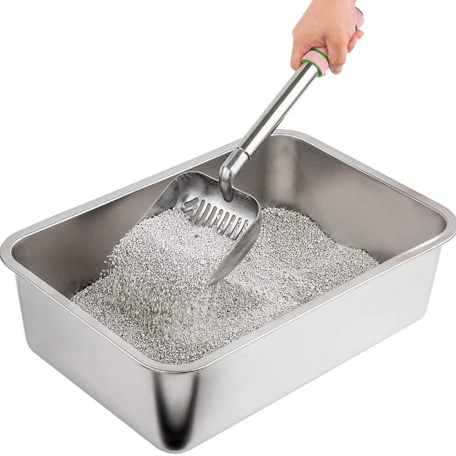 Large Size Stainless Steel Litter Box for Cat Clean up products smooth cat litter box, Silver
Large Size Stainless Steel Litter Box for Cat Clean up products smooth cat litter box, Silver