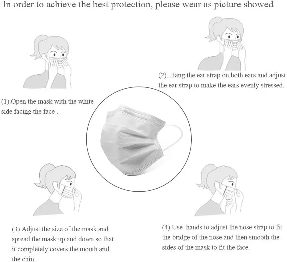 % biodegradable pla non woven type 18 20 25g style ear loop,tied