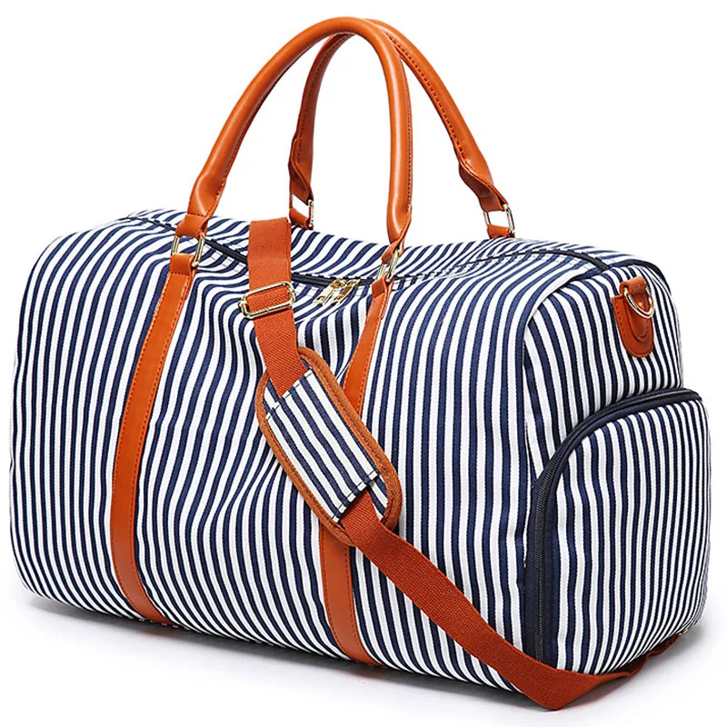 Fashion Striped Canvas Handbag Large-capacity Travel One-shoulder Duffel Bag Factory Direct Sports And Fitness Messenger Bag
Fashion Striped Canvas Handbag Large-capacity Travel One-shoulder Duffel Bag Factory Direct Sports And Fitness Messenger Bag