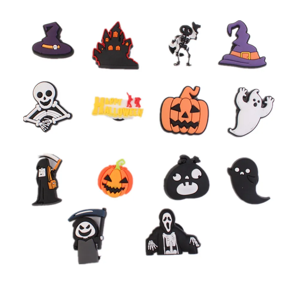 Wholesale cute halloween PVC croc shoe charms in stock cartoon decoration rubber shoe accessories for kids gifts, Customized color
Wholesale cute halloween PVC croc shoe charms in stock cartoon decoration rubber shoe accessories for kids gifts, Customized color