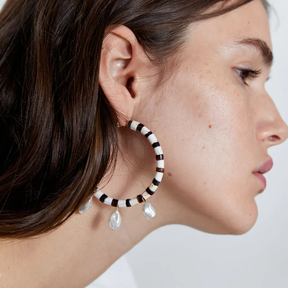 New Fashion Boho White Pearl Round Circle Hoop Size Earrings Pearl Earring For Women, As pic
New Fashion Boho White Pearl Round Circle Hoop Size Earrings Pearl Earring For Women, As pic