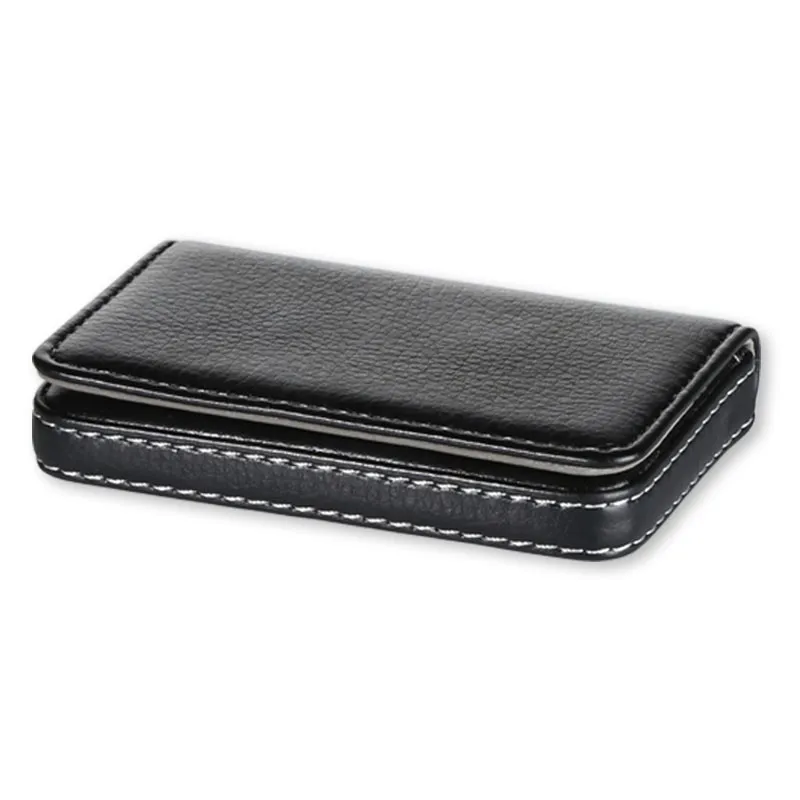 Leather Mini Bag Business Name Card Bank Credit Card ID Card Cases Holer, Black