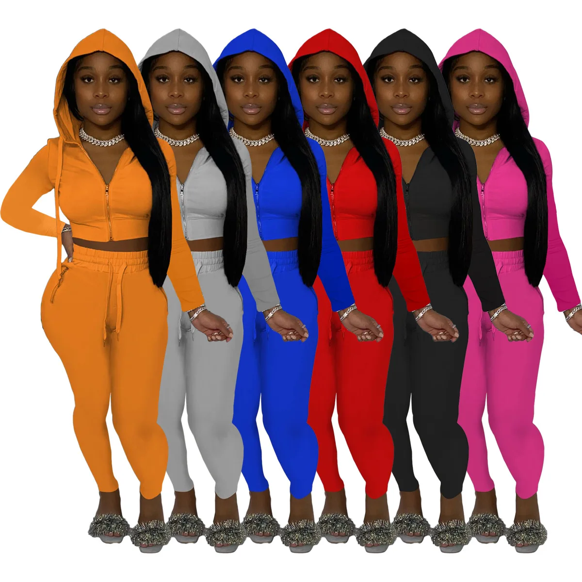 Custom Women Two Piece Sweat Pants Solid Jogging Long Pants Tracksuits Casual Loose Pullover Full Zip Up Hoodie Sweatsuit Sets, Picture
Custom Women Two Piece Sweat Pants Solid Jogging Long Pants Tracksuits Casual Loose Pullover Full Zip Up Hoodie Sweatsuit Sets, Picture