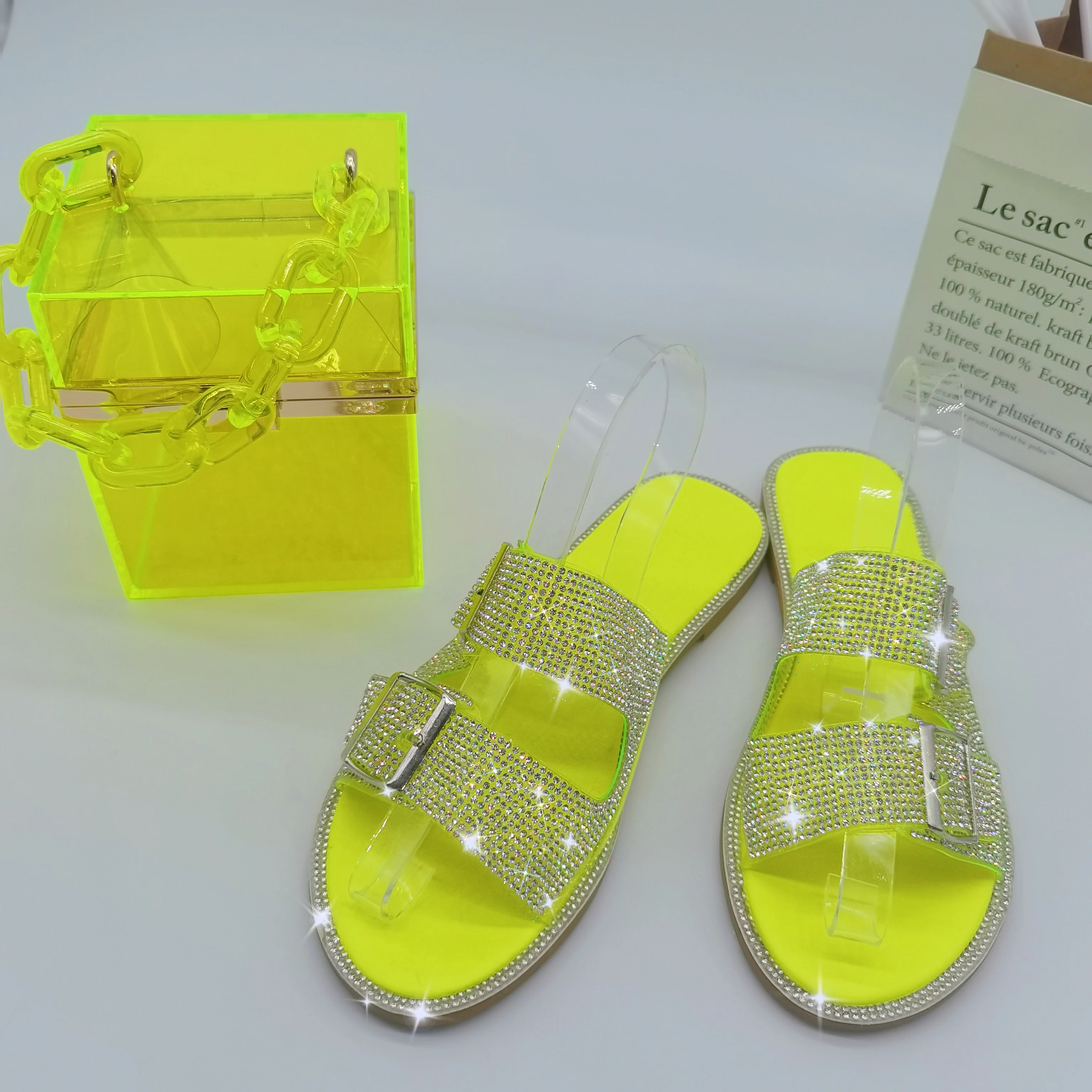 New Shiny Sexy sandalias mujer flat shoes women Rhinestone rainbow ladies slippers bags set 
New Shiny Sexy sandalias mujer flat shoes women Rhinestone rainbow ladies slippers bags set