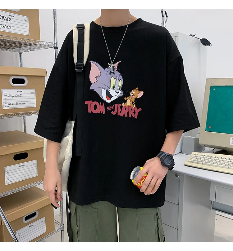 Wholesale man clothes Retro cartoon animation short sleeve T-shirt couple's loose collar 1/2 sleeve top
Wholesale man clothes Retro cartoon animation short sleeve T-shirt couple's loose collar 1/2 sleeve top