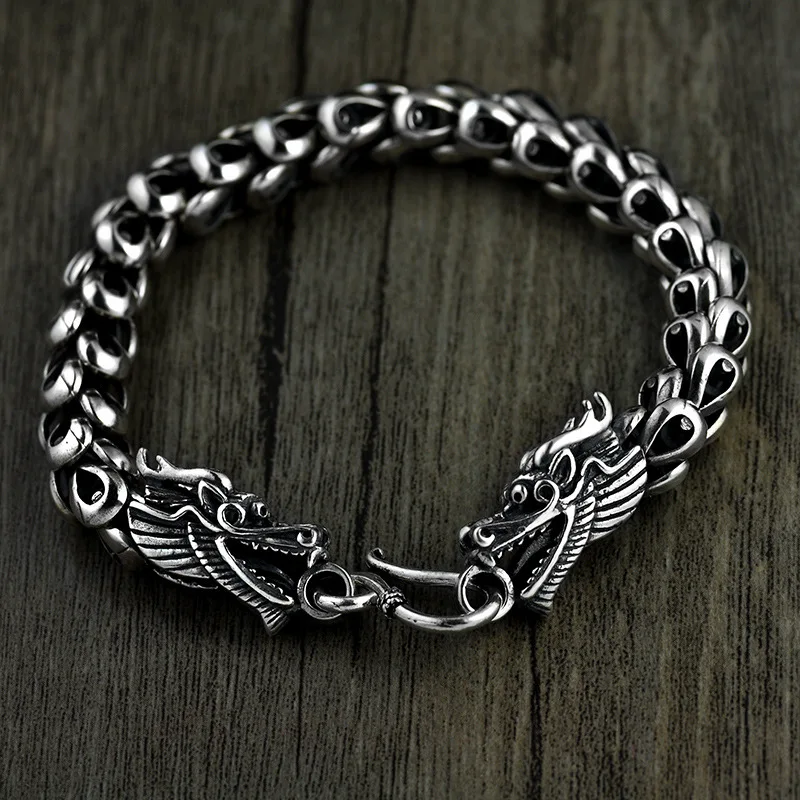 Dragon Scale Bracelet Chain Real Pure 925 Sterling Silver Double Heads Men Jewelry
Dragon Scale Bracelet Chain Real Pure 925 Sterling Silver Double Heads Men Jewelry