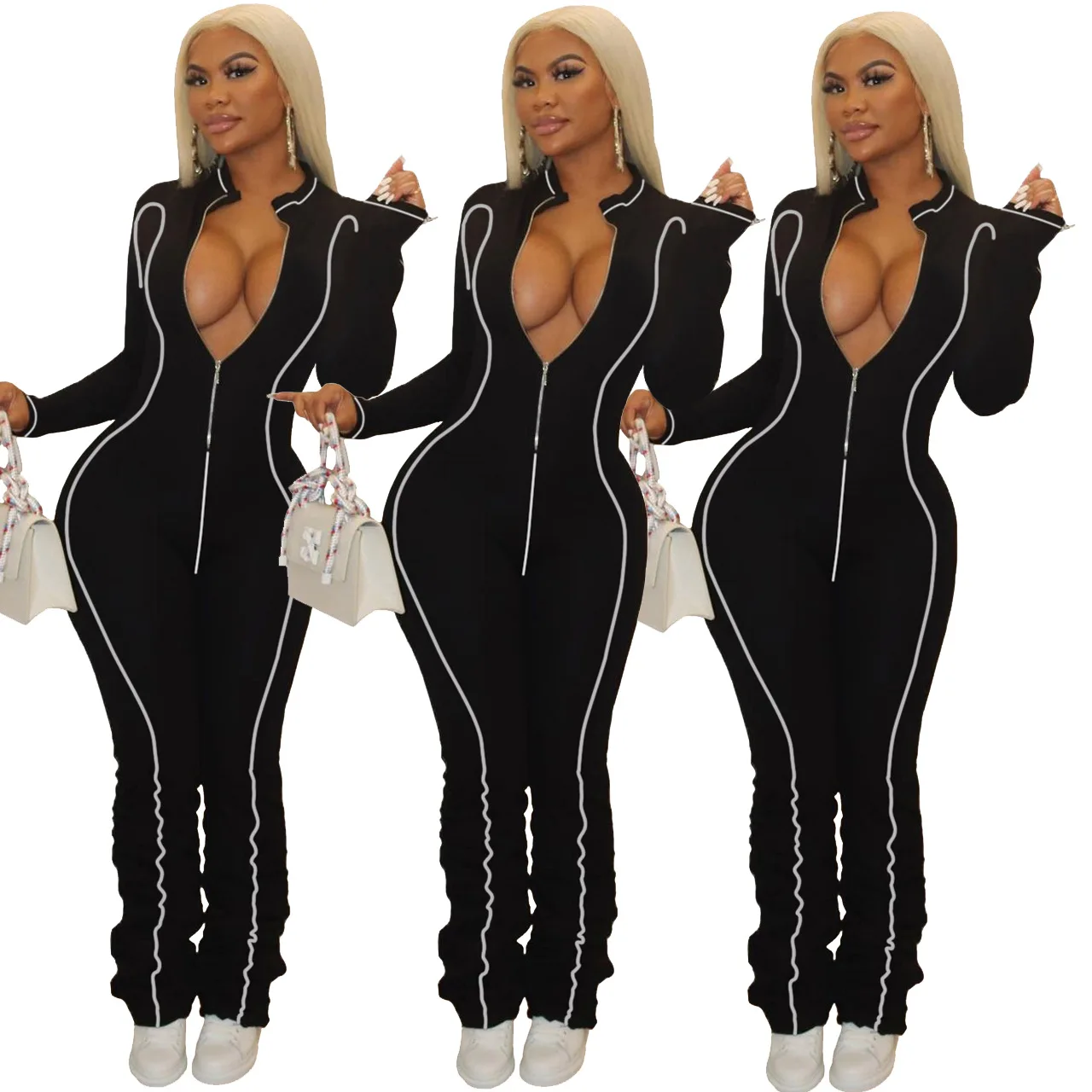 Q745 European and American women's clothing hot sale in Amazon Pleated sexy sports casual pile up Jumpsuit, Picture color
Q745 European and American women's clothing hot sale in Amazon Pleated sexy sports casual pile up Jumpsuit, Picture color