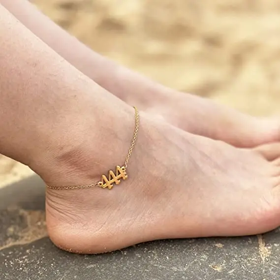 Gold Beach Foot Jewelry Dainty 111 222 333 444 555 777 888 999 Angel Number Anklet for Women, Picture shows
Gold Beach Foot Jewelry Dainty 111 222 333 444 555 777 888 999 Angel Number Anklet for Women, Picture shows