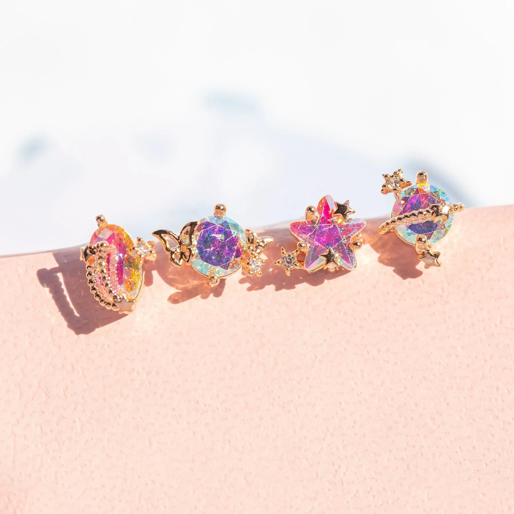 New Ins Cute Pink Star Sky Earrings Gold-plated Copper Vintage Planet Moon Stud Earring For Women Girls Fashion Jewelry Gift, Gold and silver
New Ins Cute Pink Star Sky Earrings Gold-plated Copper Vintage Planet Moon Stud Earring For Women Girls Fashion Jewelry Gift, Gold and silver