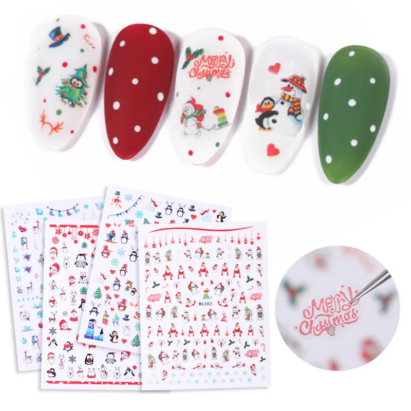 Merry Christmas Beautiful Design Santa Snowflake 3D Nail Glue self adhesive Nail Sticker for Party Travel, Colorful
Merry Christmas Beautiful Design Santa Snowflake 3D Nail Glue self adhesive Nail Sticker for Party Travel, Colorful
