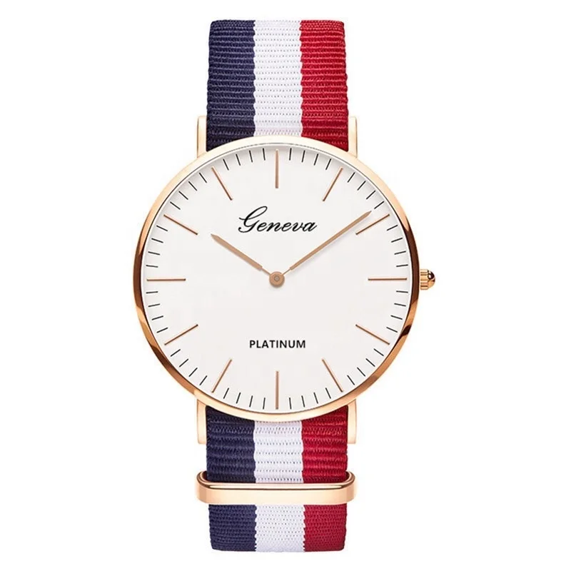 Canvas striped lovers watch simple fashion nylon strap personalized versatile schoolboys and girls watch British style
Canvas striped lovers watch simple fashion nylon strap personalized versatile schoolboys and girls watch British style
