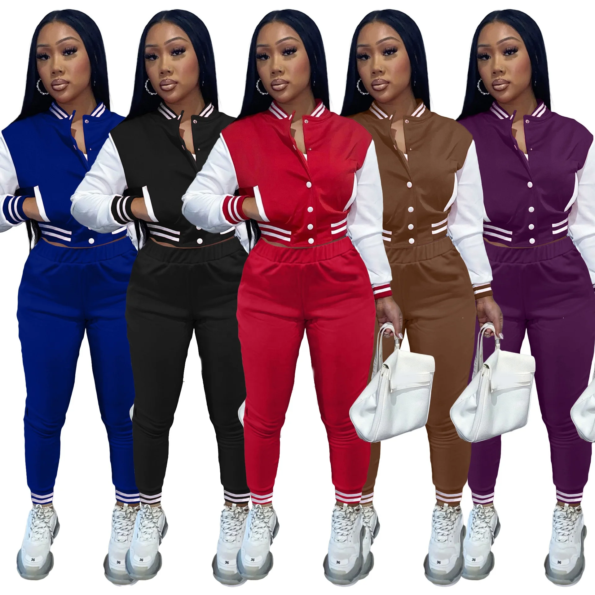 YD Factory wholesale 2 piece outfits set women long sleeve two piece pants sets singe button patchwork women clothing sets
YD Factory wholesale 2 piece outfits set women long sleeve two piece pants sets singe button patchwork women clothing sets