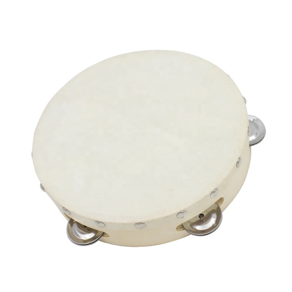 

8-inch tambourine ktv party children's game handheld Tamborin drum bell birch metal jingle percussion instrument
