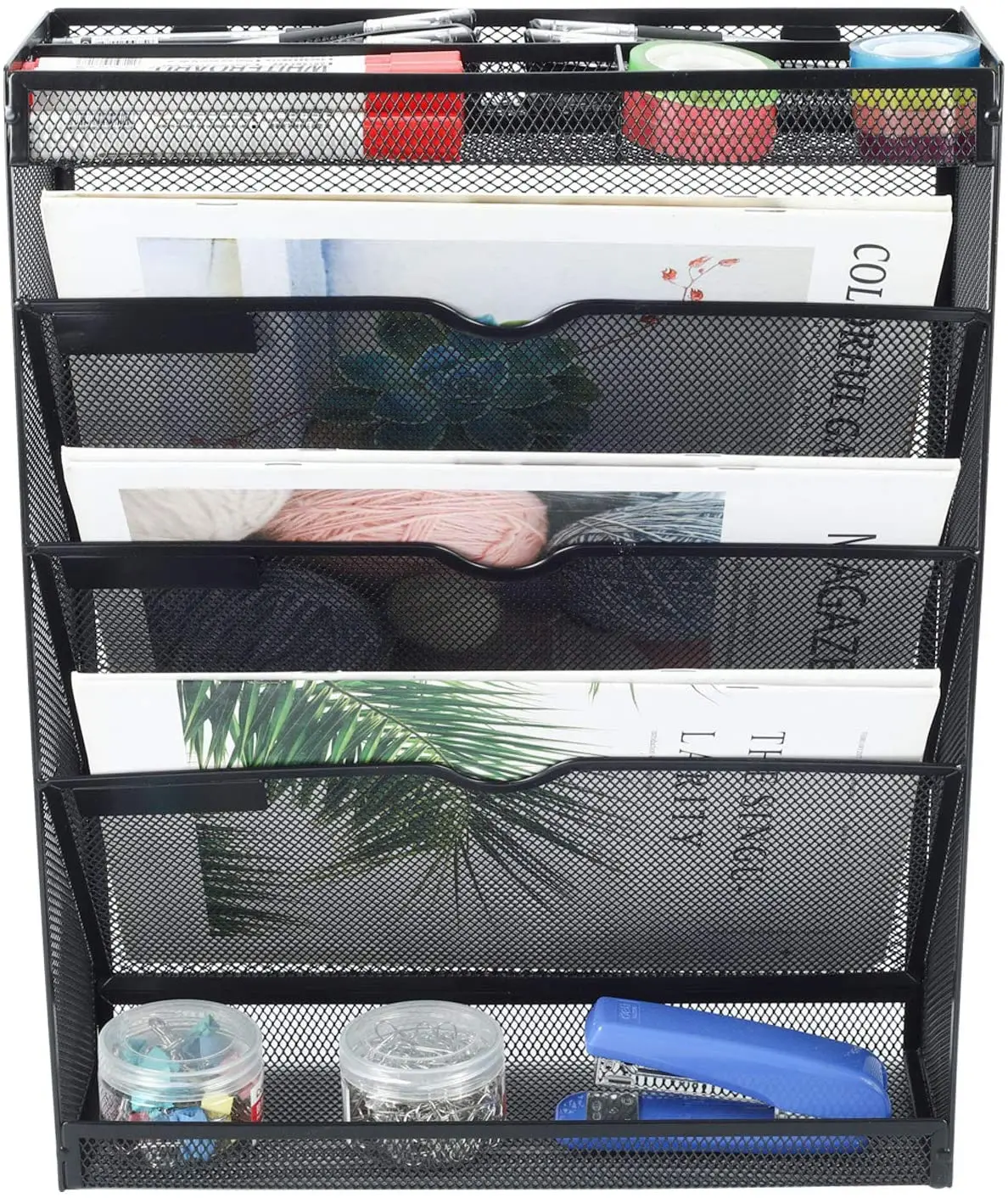 Black Mesh Wall File Holder 3 Tier Vertical Mount Hanging Organizer with Bottom Flat Tray and 3 Compartments Accessories, Silver/black
Black Mesh Wall File Holder 3 Tier Vertical Mount Hanging Organizer with Bottom Flat Tray and 3 Compartments Accessories, Silver/black