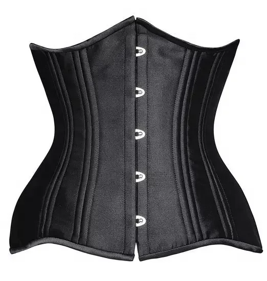 

New Double Steel Boned Corset Slimming Shaper Fat Women Sexy Vintage Underbust Corsets And Bustiers, Black