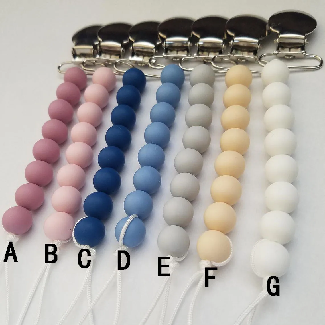 Wholesale Chewable Silicone Beads Pacifier Holder Clip Baby Silicone Soother Dummy Chain
Wholesale Chewable Silicone Beads Pacifier Holder Clip Baby Silicone Soother Dummy Chain