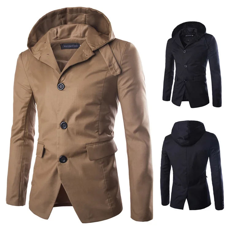 High quality duffle mid length trench coat hooded cardigan long sleeve men wind breaker super tops jacket coat, As picture or customized
High quality duffle mid length trench coat hooded cardigan long sleeve men wind breaker super tops jacket coat, As picture or customized