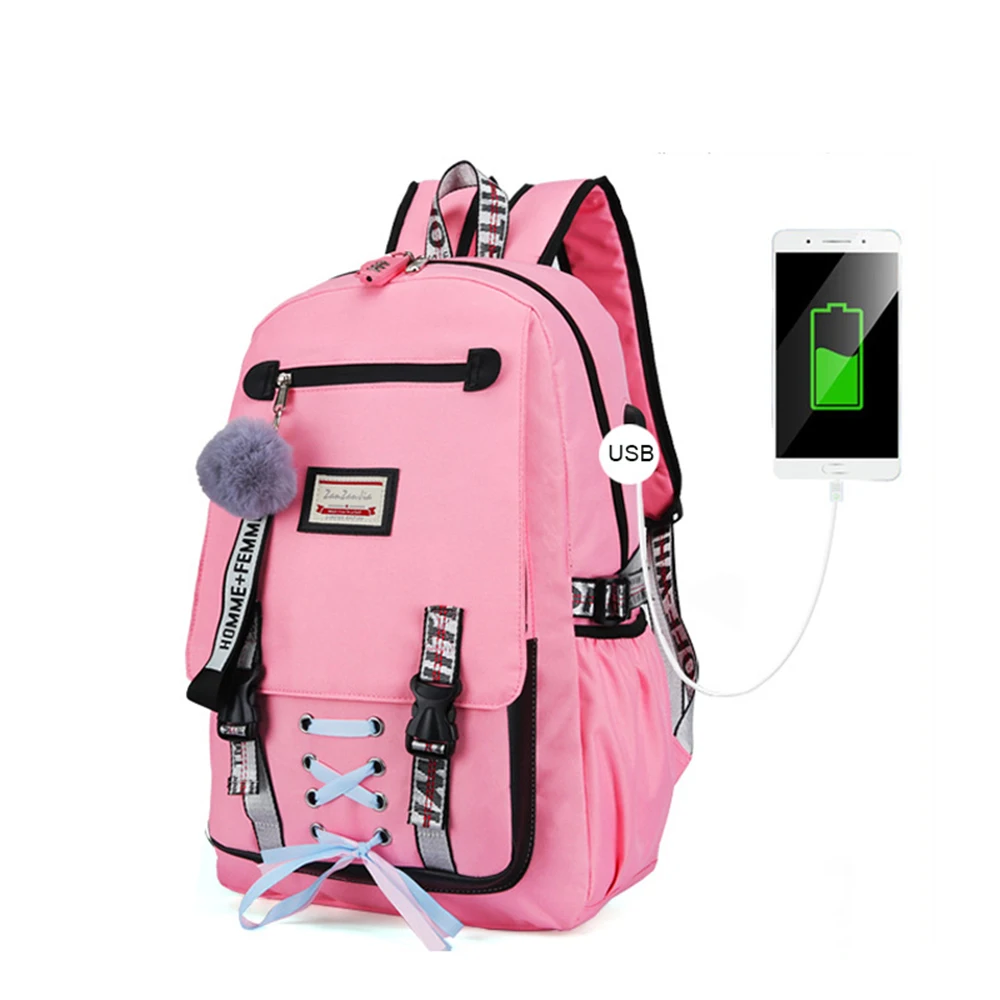 2019 new school bag USB charging mobile phone girl anti-theft backpack, Black/yellow/pink/blue
2019 new school bag USB charging mobile phone girl anti-theft backpack, Black/yellow/pink/blue