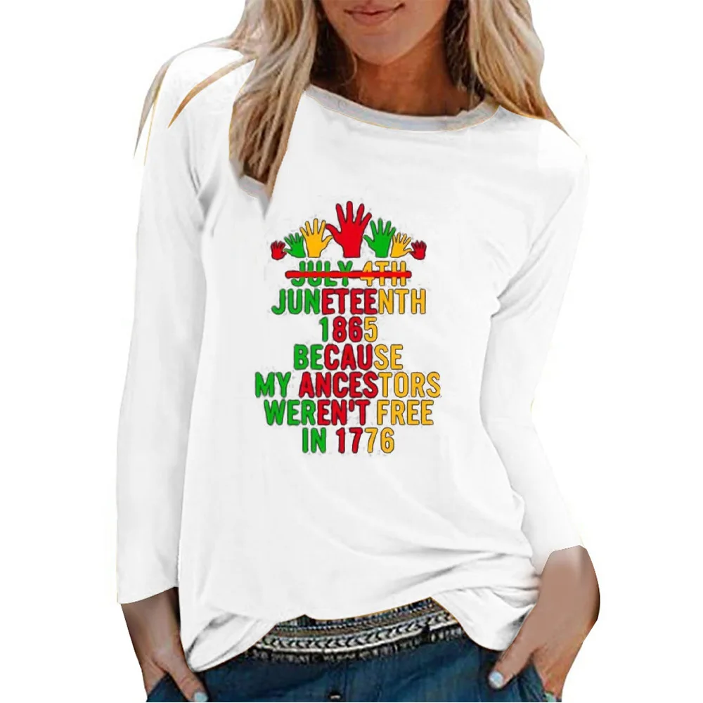 2021 Summer Clothing Crew Neck Long Sleeve t-shirt graphic t shirts Women Juneteenth Shirts, Customized color
2021 Summer Clothing Crew Neck Long Sleeve t-shirt graphic t shirts Women Juneteenth Shirts, Customized color
